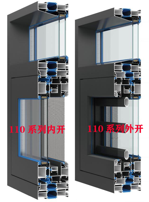 110系列，外開、內(nèi)開,窗紗一體